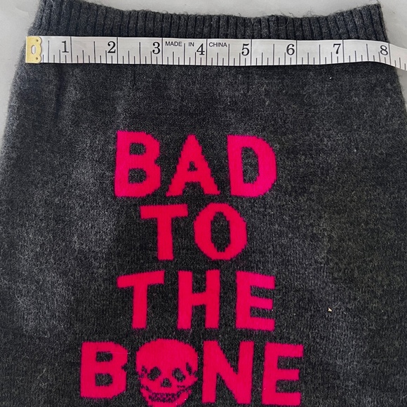 360Cashmere Bad to the Bone Dog Sweater - Pink & Charcoal, Medium - Picture 4 of 11